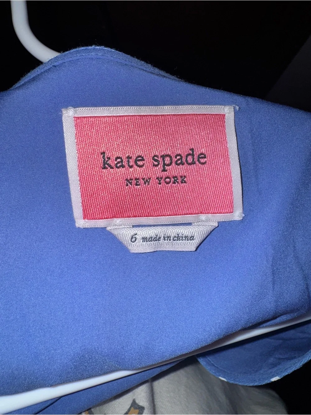 kate spade Blue Polka Dot V-Neck Puff Sleeve Dress
